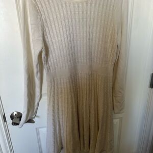 Calvin Klein cream Long Sleeve sweater Dress